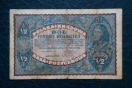 Banknot Polska 1/2 marki 1920 rok !!!