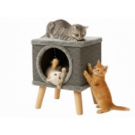 DRAPAK DLA KOTA LEGOWISKO DOMEK BUDKA DLA KOTÓW + ZABAWKA PURLOV