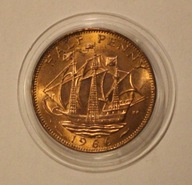 HALF PENNY - PÓŁ PENSA 1966 ENGLAND - WIELKA BRYTANIA ANGLIA - PIĘKNY STAN