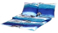 pościel z satyny 160x200 + 2x70x80 zamek S delfin b-x