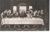 OSTATNIA WIECZERZA WG. LEONARDA DA VINCI - pocztówka z początku XX wieku.