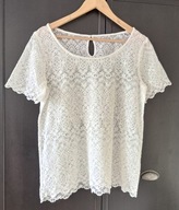 OKAZJA !!! KORONKOWA BLUZKA KREMOWA LUŹNA 42/44 JAK NOWA