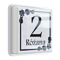 LED PODŚWIETLANY numer na dom tabliczka z RÓŻAMI