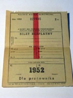 PKP - bilet pracowniczy - PRL -1952 r. 3