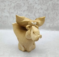 Figurka śmieszny ŁOŚ rozbiegane OCZKA ręczna praca