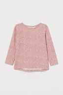 H&M Bawełniany top z nadrukiem kwiaty antyczny róż 134/140