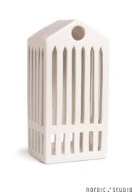 KAHLER Kähler URBANIA ŚWIECZNIK LAMPION DOMEK KUBUS 20cm. PORCELANA