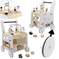 DREWNIANY JEŹDZIK PCHACZ CHODZIK DLA CHŁOPCA DLA DZIEWCZYNKI 6W1 + STOLIK