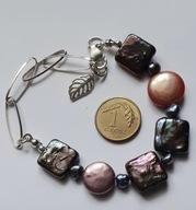 Śliczna bransoletka - perły hodowlane srebro 925