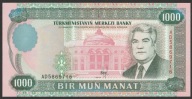 Turkmenistan 1000 manat 1995 - Nyyazow - AD - stan bankowy UNC