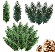 GAŁĄZKI ŚWIERKOWE Świąteczne Gałązka CHOINKA STROIK WIENIEC Ozdoba BROKAT