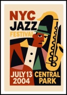 A2 PLAKAT MUZYCZNY MUZYKA NYC JAZZ FESTIVAL 2004 CENTRAL PARK, SAKSOFON