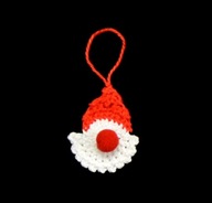 Zawieszka ozdoba szydełkowa na choinkę Mikołaj 3x4cm (Z231)