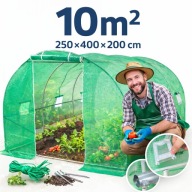 TUNEL FOLIOWY OGRODOWY NA WARZYWA 10m² 2,5x4x2m SZKLARNIA MOCNY DRZWI OKNA