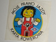 MOJE PRAWO JAZDY KARTA ROWEROWA ELBLĄG MILICJA DROGOWA naklejka z PRL