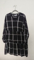 Czarno biała damska rozkloszowana tunika w kratę 46