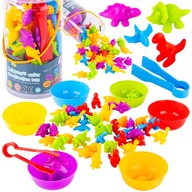 Gra Montessori Dinozaury Zestaw do Nauki Liczenia i Kolorów