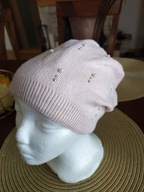 Ciepła Akrylowa Czapka Koraliki rozm 54/56