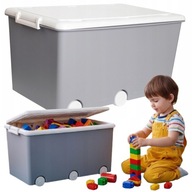 POJEMNIK NA ZABAWKI DUŻE PUDEŁKO NA KÓŁKACH TEGA 60L PLASTIKOWY ORGANIZER