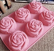 Forma silikonowa do monoporcji mufinek Róża do odlewów kwiat 3D