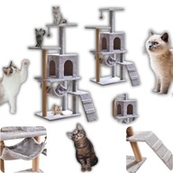 DRAPAK DLA KOTA DUZY WYSOKI 138CM BUDKA LEGOWISKO DRABINKA SZARY ZABAWKA