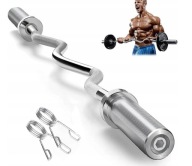 DD70 Gryf łamany SZ 120 cm 50 mm do hantli + zaciski sprężynowe do 100 kg