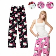 Spodnie damskie piżamowe dresowe Hello Kitty czarne ciepłe rozmiar S/M/L/XL