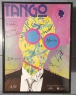 Kolekcjonerski plakat TANGO S. Mrożek spektakl teatralny z autografami
