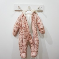 GEORGE kombinezon niemowlęcy zimowy kwiaty dziewczynka 6-9 msc / 74 cm