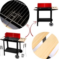 GRILL WĘGLOWY OGRODOWY PRZENOŚNY KÓŁKA WIATROCHRON NA BRYKIET BBQ METAL