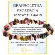 Bransoletka Szczęścia Ochronna RÓŻOWY TURMALIN NATURALNY KAMIEŃ