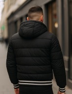 Kurtka męska z kapturem puchowa ocieplana zimowa czarna XL