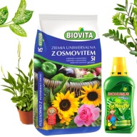 ZESTAW: PODŁOŻE ZIEMIA UNIWERSALNA DO KWIATÓW ROŚLIN ZIELONYCH + NAWÓZ