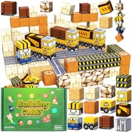 KLOCKI MAGNETYCZNE KONSTRUKCYJNE EDUKACYJNE KOSTKI SZEŚCIANY BUDOWA 54 EL