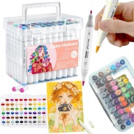 OHUHU 60 MARKERÓW NA BAZIE WODY Z PODWÓJNĄ KOŃCÓWKĄ DO RYSOWANIA MALOWANIA