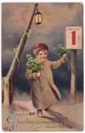 Chłopiec z Życzeniami droga 1914r. LITOGRAFIA 061D