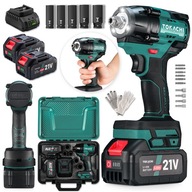 KLUCZ UDAROWY AKUMULATOROWY 800Nm BEZSZCZOTKOWY 2w1 MOCNY 21V DO KÓŁ 2xAKU