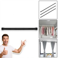 KARNISZ TELESKOPOWY DRĄŻEK BEZ WIERCENIA ROZPOROWY CZARNY 140-260CM