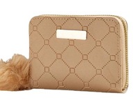 Portfel portmonetka na zamek błyskawiczny z pomponem