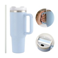 Kubek termiczny niebieski 1,2L z uchwytem i słomką duży