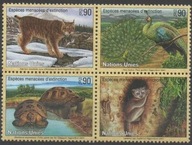 ONZ - Genewa Mi. 424-427 ** 2001 r. zwierzęta