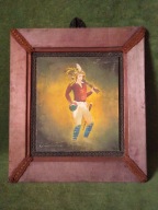 Stary, ręcznie malowany obraz - ciekawy