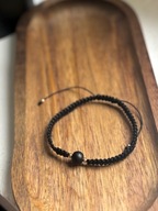 Bransoletka pleciona TALIZMAN OCHRONNY kamienie naturalne onyks matowy