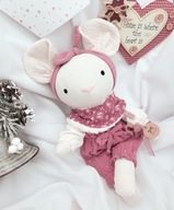 Lalka przytulanka szmacianka eko zabawka rękodzieło Myszka 38 cm