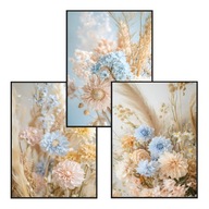 Plakat Zestaw 50x70 3szt. plakaty, postery,BOHO, MINIMALIZM, KWIATY
