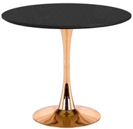 STÓŁ STOLIK OKRĄGŁY LUGANO Do Jadalni kuchni Czarny Blat Metalowa Noga 70cm