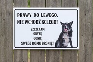 TABLICZKA PCV 25 x 40 cm UWAGA zły pies UV – PERSONALIZOWANA