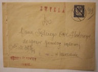 STARA KOPERTA + CIEKAWY ZNACZEK + ORYGINALNA STARA PIECZĄTKA - OSTROŁĘKA