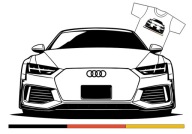 Koszulka z nadrukiem Audi, BMW, Mercedes, Alfa, 100% bawełna, 4 wzory