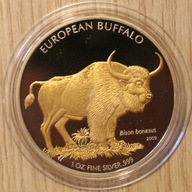 EUROPEJSKI BIZON - 5 $ DOLARÓW 2009 COOK ISLANDS - 1 OZ 999 - 1 UNCJA, CERT